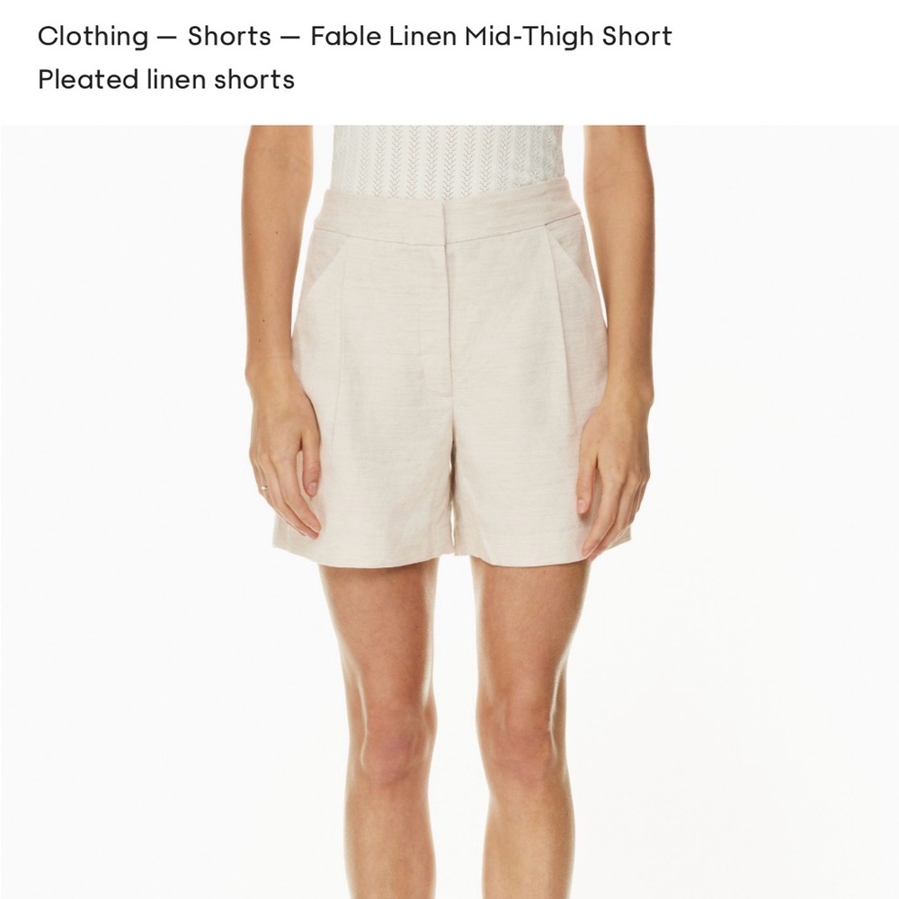 Brand new Aritzia shorts - white linen - mid thigh length